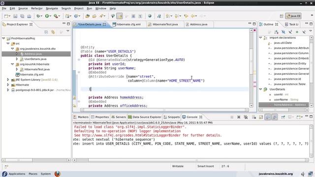Hibernate Tutorial 09 - AttributeOverrides and Embedded Object Keys смотреть онлайн