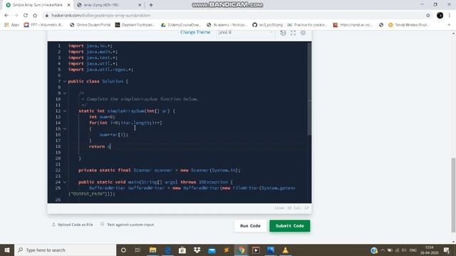 Simple Array Sum Hackerrank with Solution in java| sum of an array | for, foreach loop|warmup#codin смотреть онлайн