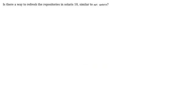 Unix & Linux: Refresh repositories in solaris 10 смотреть онлайн