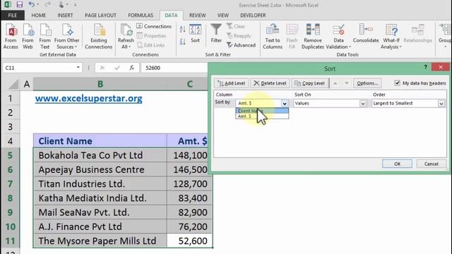 Sort Data - A to Z (alphabetically) in Excel | Excel in Hindi смотреть онлайн