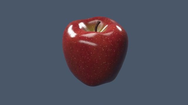 Red Apple 3D Model. Created In Blender.