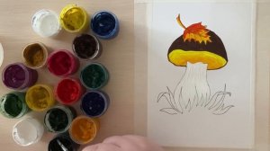 Как нарисовать ГРИБ осенний - урок рисования для детей.