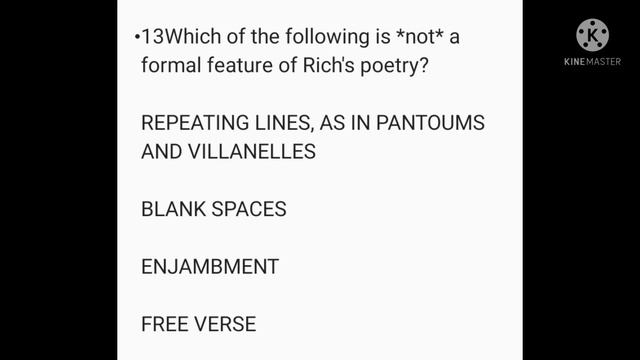 MCQS Adrienne Rich's Poetry and Prose@studyadmirers смотреть онлайн