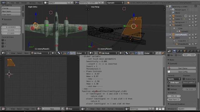 Blender 3D Mobile Enemy Plane Model & UV Map, iOS Android смотреть онлайн