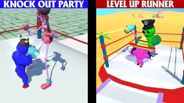 Knock Out Party Game vs Level Up Runner Game All Level New Update Power - Review Double Game смотреть онлайн