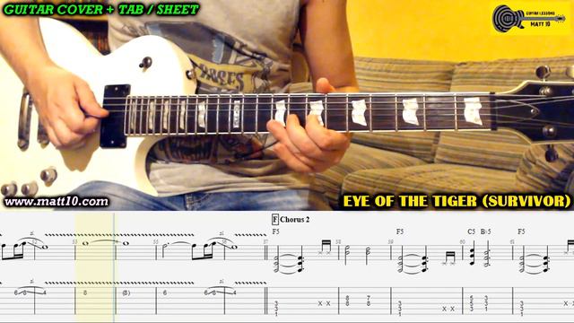 EYE OF THE TIGER Survivor COVER | Guitar TAB | Lesson | Tutorial - Rocky Balboa Song смотреть онлайн