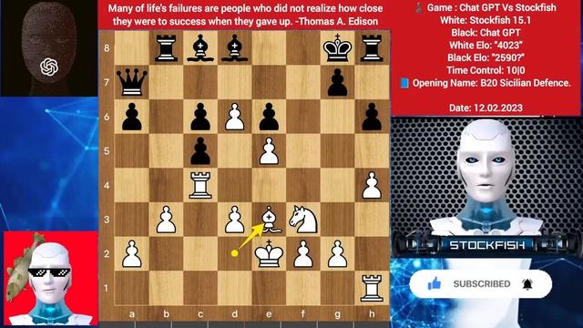 Elon Played with Chat GPT Stockfish vs ChatGPT Stockfish chess Chat gpt смотреть онлайн
