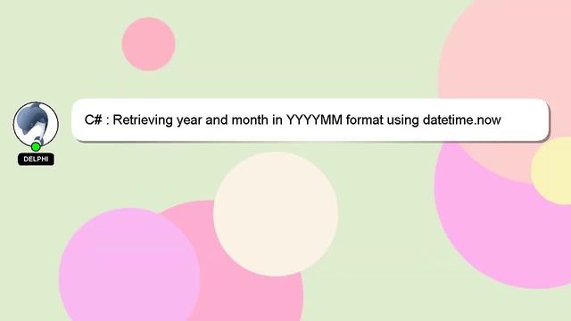C# : Retrieving year and month in YYYYMM format using datetime.now смотреть онлайн
