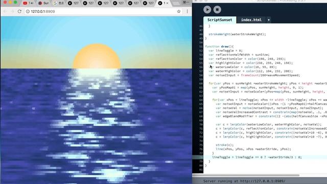 JavaScript Art #85 ScriptSunset【Pricessing(p5.js)】 смотреть онлайн