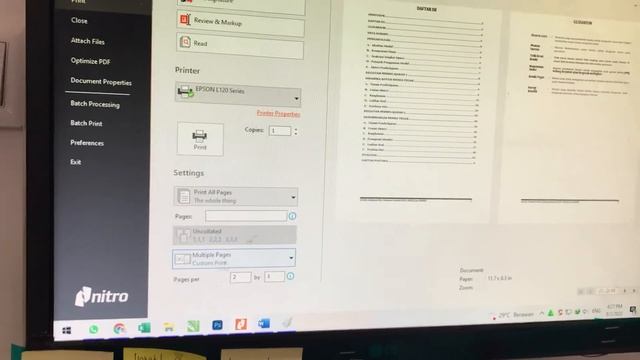Print File pdf 1 Lembar Isi 2 Halaman Melalui Software Nitro PDF Pakai Printer Epson L121 смотреть онлайн