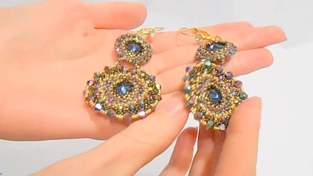 Серьги из бисера и кристаллов. смотреть онлайн