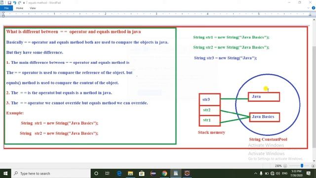 Difference Between = = Operator And equals method in java смотреть онлайн