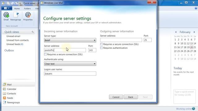 Windows Live Mail 2012 IMAP Account Setup смотреть онлайн