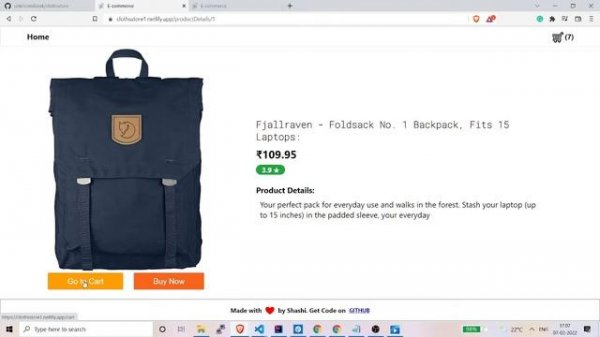 E-commerce Application. using Fake Store API