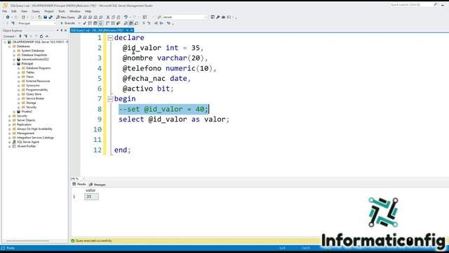 Curso de SQL Server 2021 desde cero | T-SQL, VARIABLES (video 57) смотреть онлайн