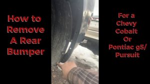 How to remove Chevy cobalt rear bumper