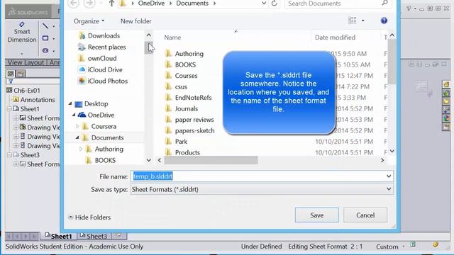 Saving SolidWorks Drawing Sheet Format File смотреть онлайн