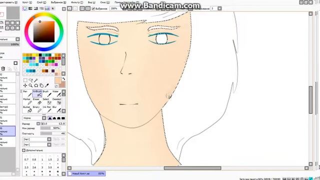 Как красиво разукрасить кожу в Paint Tool Sai смотреть онлайн