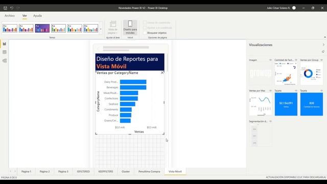 Diseño de Reportes de Power BI para Vista Móvil смотреть онлайн