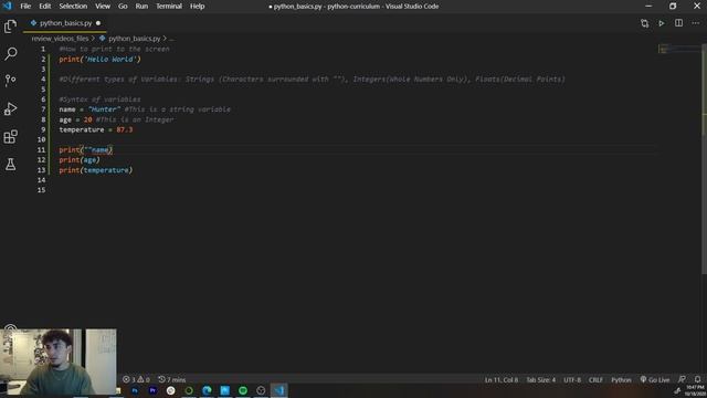 Python Tutorial for Beginners #01 - Printing & Variables смотреть онлайн