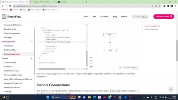 React Flow Library | First node and edge react flow| Tutorial 3 React Js