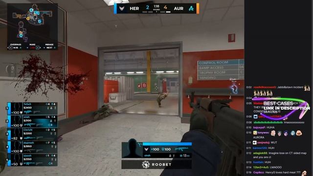 chat reacts to sirah - 4 kills! - CS2 смотреть онлайн