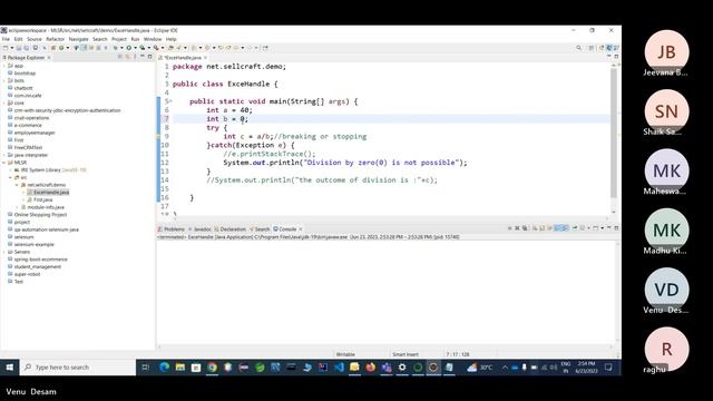 java 4th batch trainings : Exception Handling смотреть онлайн