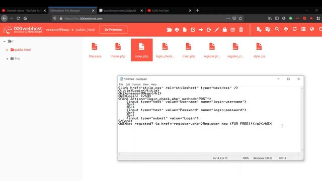 How to create a login/Reg system for PhP (000webhost) смотреть онлайн