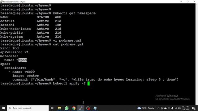 How to create pod in namespace on the Kubernetes Cluster смотреть онлайн