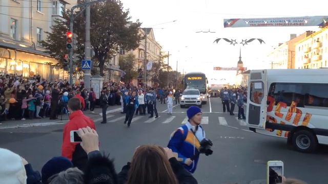 Олимпийский огонь в Калуге смотреть онлайн