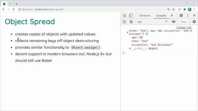 Object Spread Syntax - JavaScript Tutorial смотреть онлайн