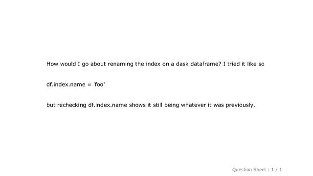 Pandas : How to rename the index of a Dask Dataframe смотреть онлайн