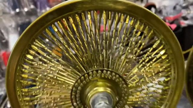 12” inch 144 spokes gold ink rims for lowrider bike- vulture line company смотреть онлайн