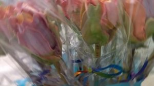 тюльпаны из безе на хрустящей  палочке