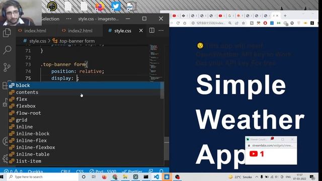 Build a Weather App with Custom Icons Using OpenWeather API in Vanilla Javascript [LIVE CODING] смотреть онлайн