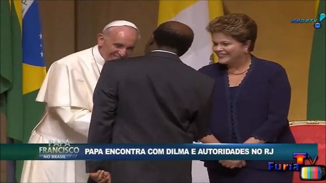 Joaquim Barbosa cumprimenta Papa e deixa Dilma no vácuo смотреть онлайн