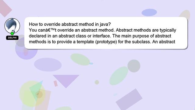 How to override abstract method in java? смотреть онлайн