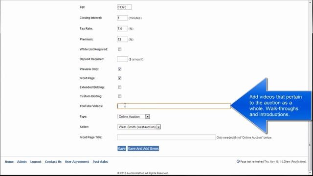 AuctionMethod tutorial - Creating a new auction and adding items смотреть онлайн