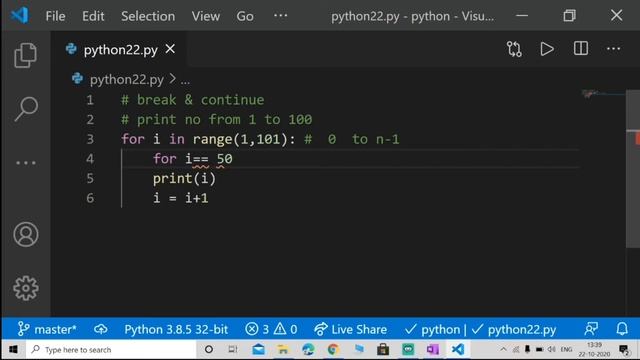 [Hindi] continue & break statement in python || absolute begginers || with pdf || смотреть онлайн