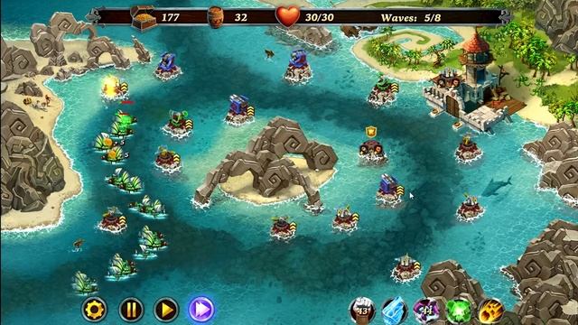 Fort Defense Caribbean Sea Level 1-16 Hard 3 Stars смотреть онлайн