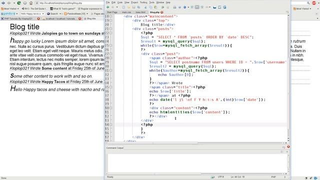 PHP & MySQL Tutorial 10: Starting a Basic Blog Part 3 смотреть онлайн
