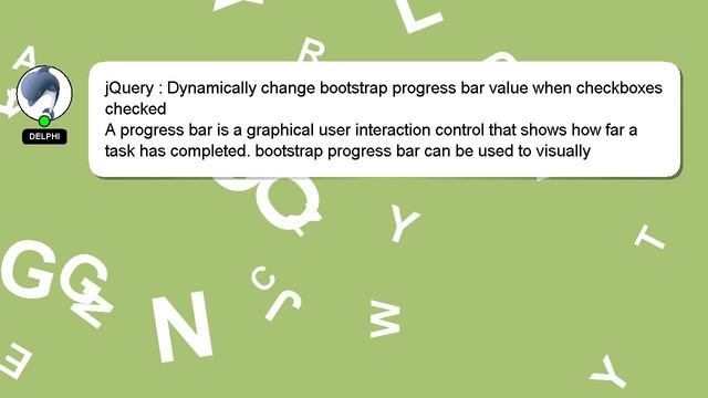 jQuery : Dynamically change bootstrap progress bar value when checkboxes checked смотреть онлайн