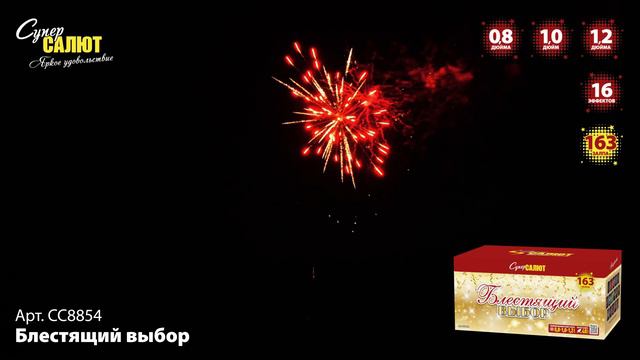 СС8854 Блестящий выбор ФЕЙЕРВЕРК КАЛИБР 0,8-1,0-1,2 ЗАЛПОВ 163 смотреть онлайн
