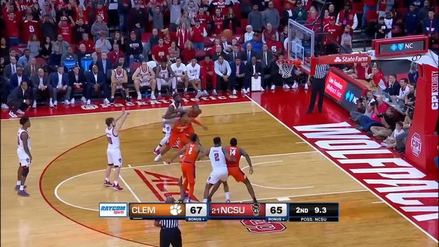 NC State beats Clemson on buzzer-beater, 8-0 run in final 19 seconds | College Basketball Highlight смотреть онлайн