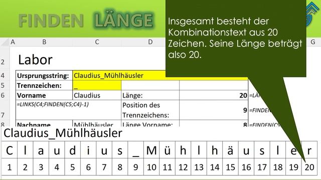 Präsentation Zu Den String Funktionen I Excel