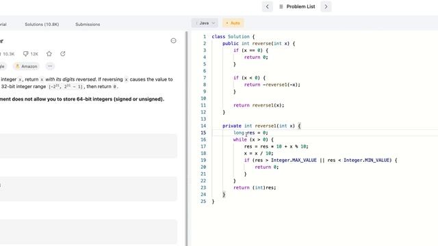 LeetCode 7. Reverse Integer 中文解题思路 Java смотреть онлайн