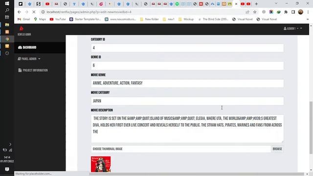 Website Movie - RenFlix - Panel Admin - HTML, CSS, BOOTSTRAP, PHP смотреть онлайн
