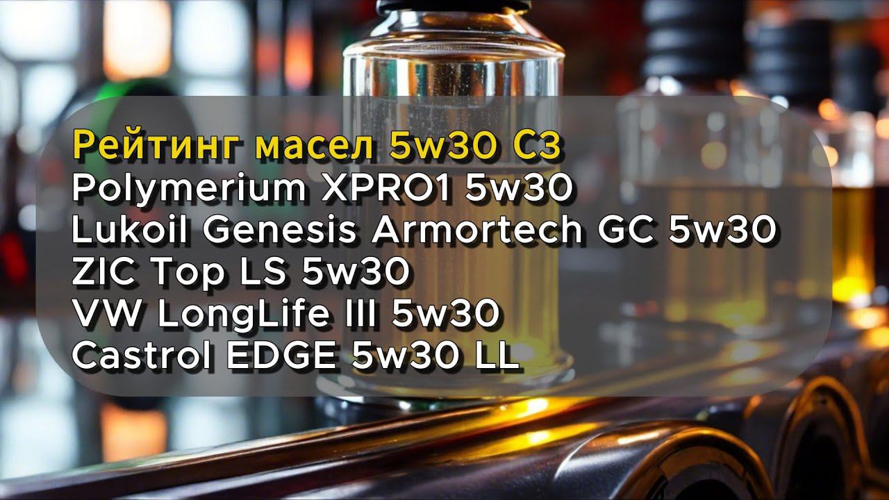 Рейтинг масел С3 (для автомобилей, оснащенных современными катализаторами). смотреть онлайн