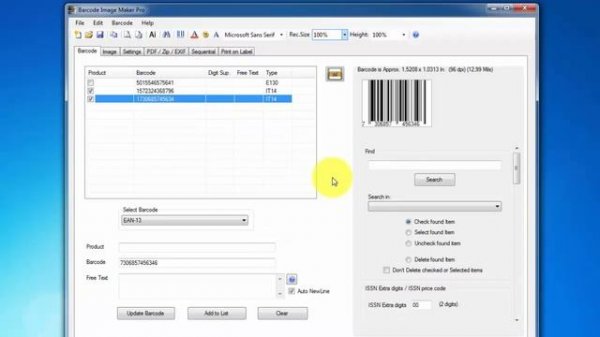 Convert a EAN-13 to ITF-14