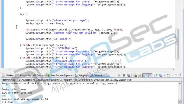 Java Secure Coding: Input Validation 2 7 ESAPI Exceptions смотреть онлайн